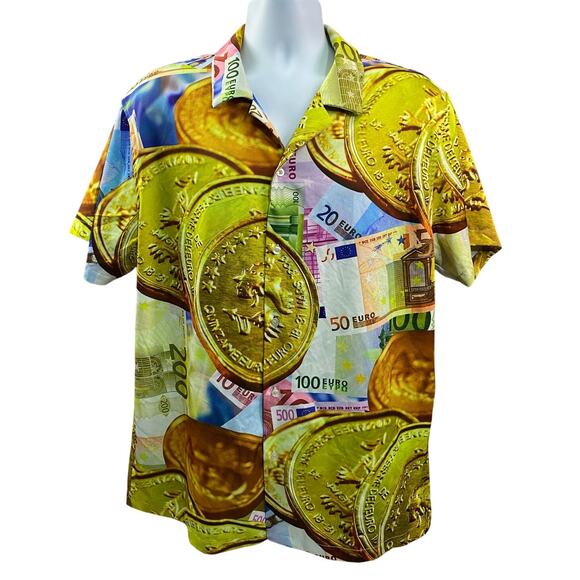 Brooklyn State button up shirt size XL European Money AOP great details - Picture 10 of 10